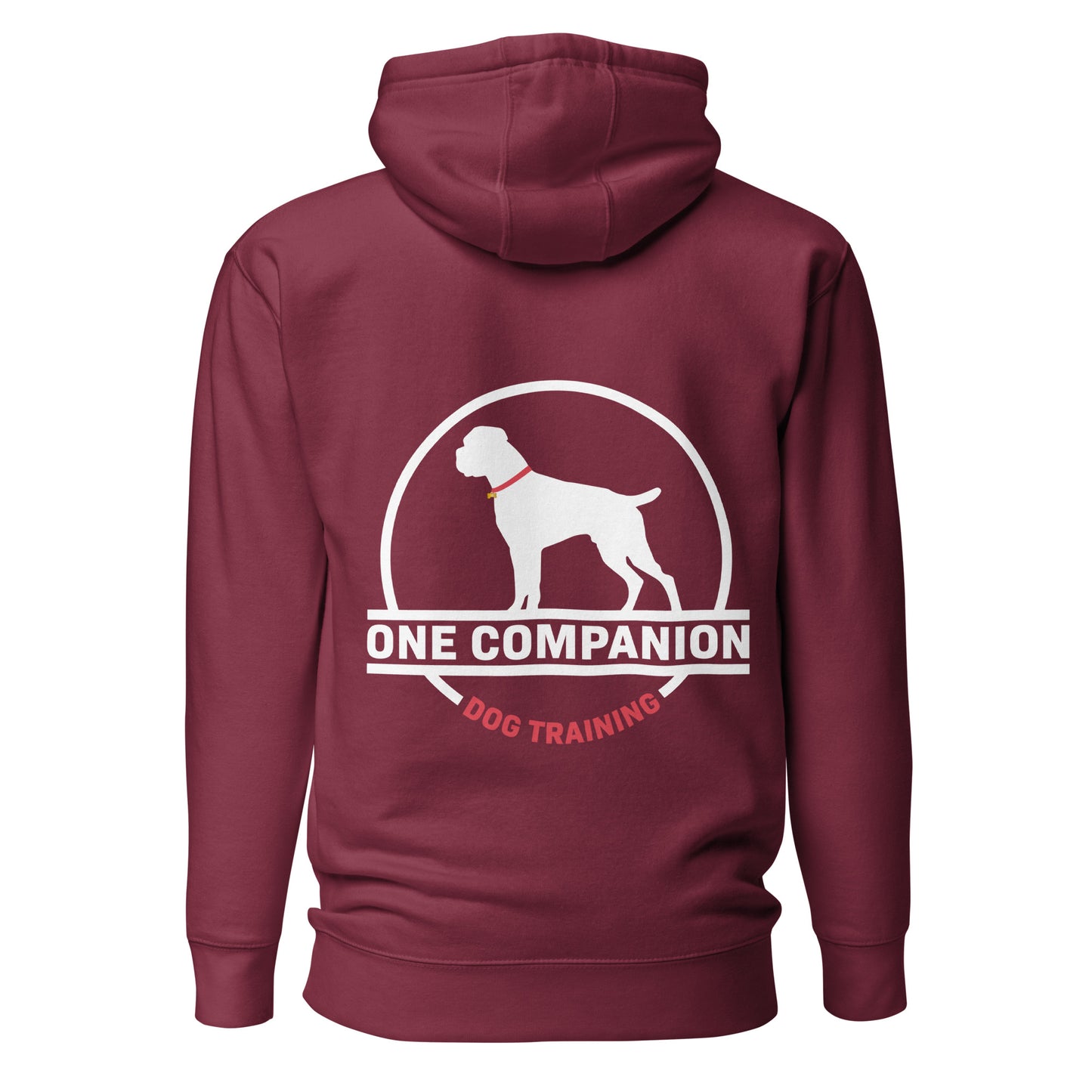 Classic training hoodie for dog lovers and obedience trainers maroon