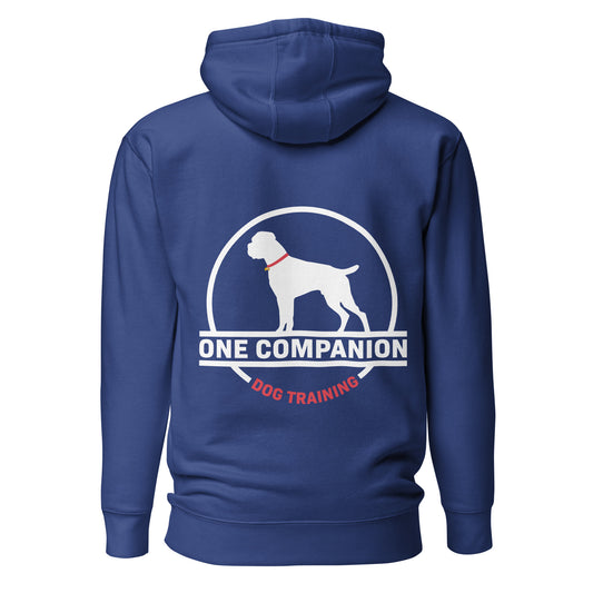 "The Original hoodie from One Companion Dog Training apparel line back