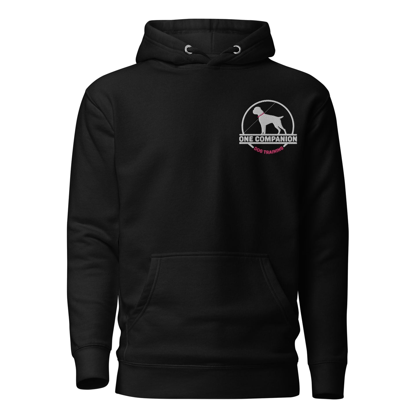 Original hoodie design with dog training branding black