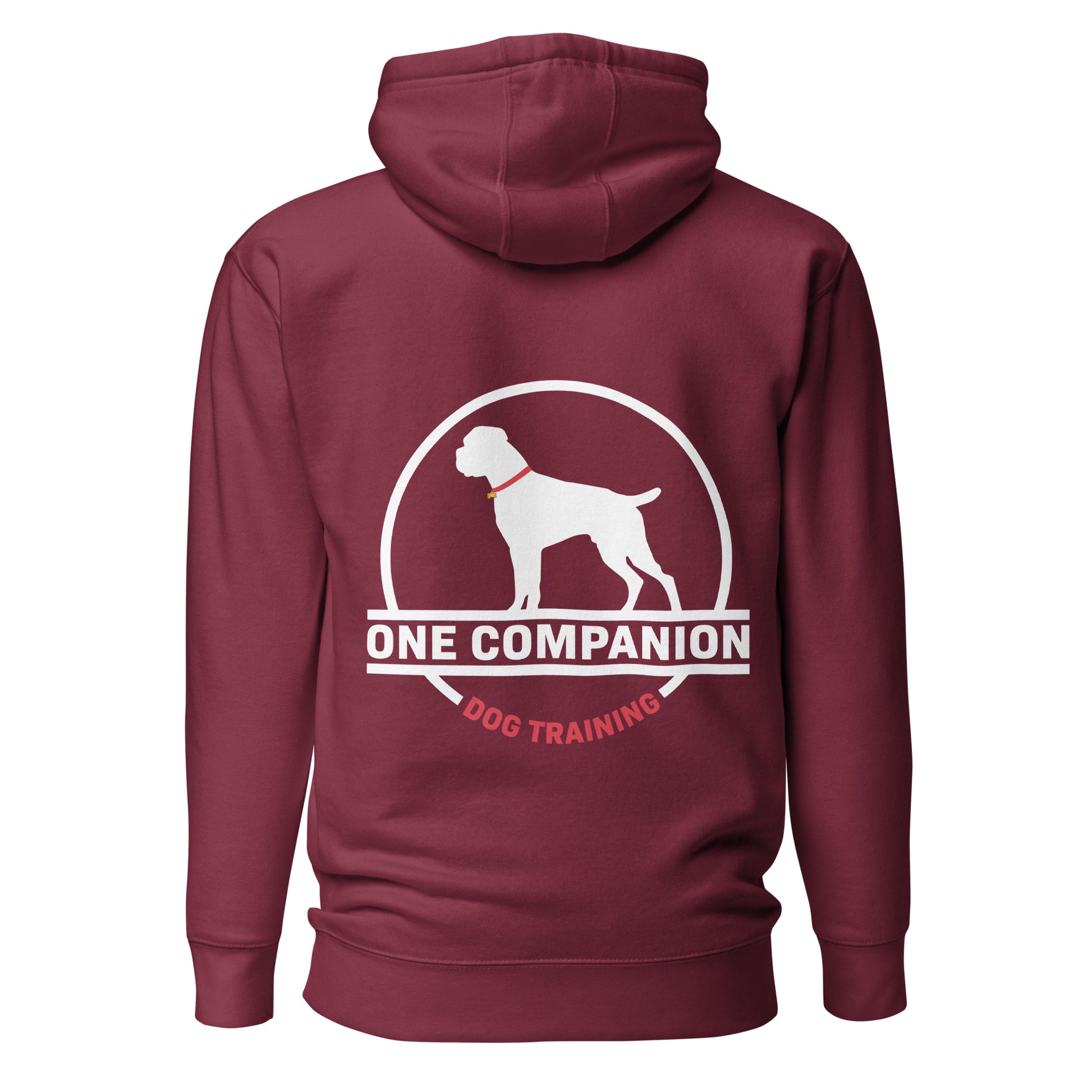 Classic training hoodie for dog lovers and obedience trainers maroon