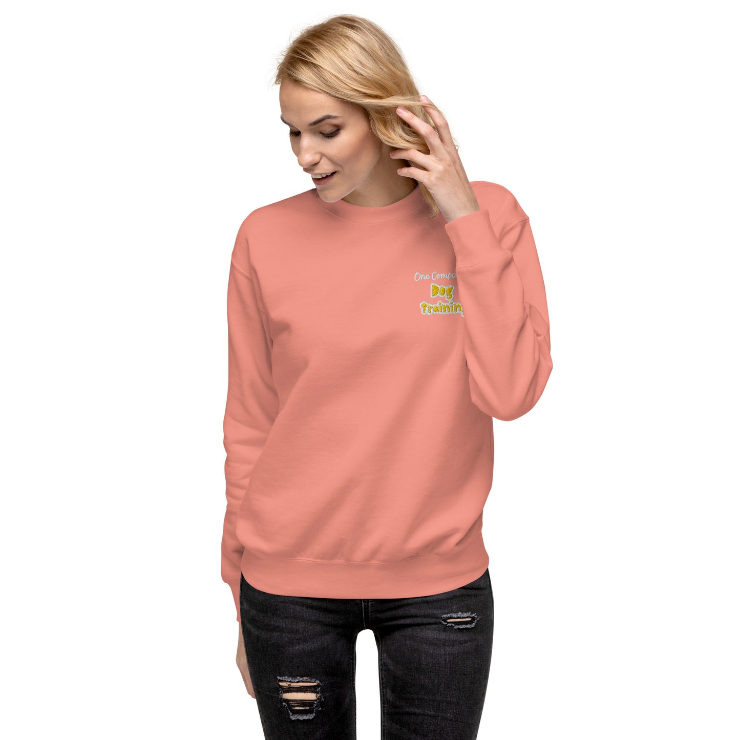 Dog-themed women’s sweatshirt, perfect for trainers and owners